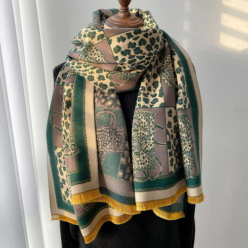 Color Blocking And Matching Cashmere Scarves For Women - ROUTINE FASHION